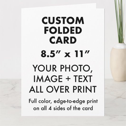 Aangepaste persoonlijke grote 11 x 8,5-inch gevouw kaart (Voorkant)