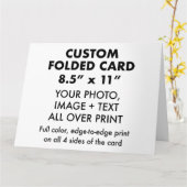 Aangepaste persoonlijke grote 8,5-inch x 11-inch g kaart (Gele Bloem)