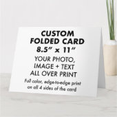 Aangepaste persoonlijke grote 8,5-inch x 11-inch g kaart (Voorkant)
