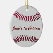 Aangepaste persoonlijke honkbalversiering keramisch ornament (Rechts)