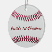 Aangepaste persoonlijke honkbalversiering keramisch ornament (Links)