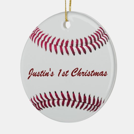 Aangepaste persoonlijke honkbalversiering keramisch ornament (Links)