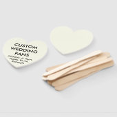 Aangepaste persoonlijke IVORY HEART WEDDING FANTS Handwaaier (Niet-gemonteerd)