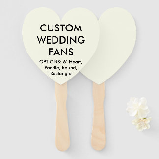 Aangepaste persoonlijke IVORY HEART WEDDING FANTS Handwaaier