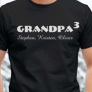 Aangepaste persoonlijke kindernamen opa vaderdag  t-shirt