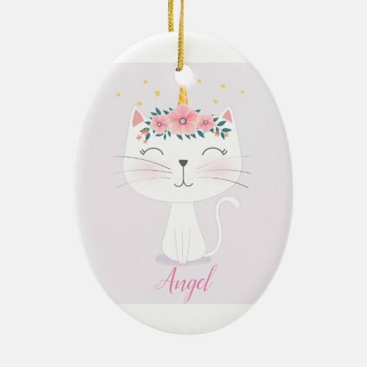 Aangepaste persoonlijke kinderwagen keramisch ornament (Achterkant)