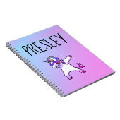 Aangepaste persoonlijke laptop Unicorn Dab-regenbo Notitieboek (Rechterzijde)