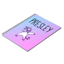Aangepaste persoonlijke laptop Unicorn Dab-regenbo Notitieboek