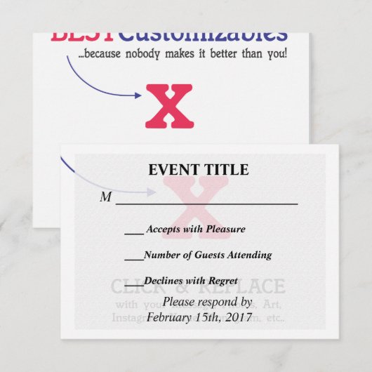 Aangepaste persoonlijke lege Sjabloon (Voorkant / Achterkant)