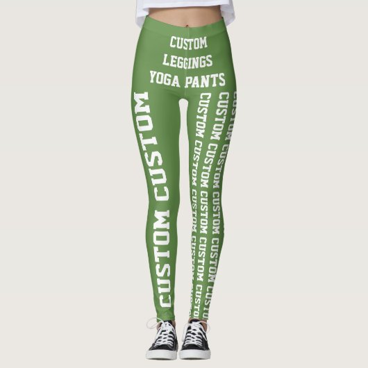 Aangepaste persoonlijke Leggings of Yoga Pants Bla (Voorkant)