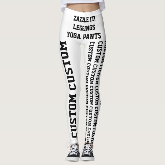 Aangepaste persoonlijke Leggings of Yoga Pants Bla (Voorkant)