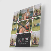 Aangepaste persoonlijke liefde Je moeder 8 Fotocol Vierkante Klok (Hoek)