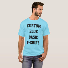 Aangepaste persoonlijke Mannen BASIC LIGHT BLUE T- T-shirt
