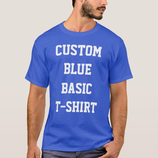 Aangepaste persoonlijke Mannen BASIC ROYAL BLUE T- T-shirt (Voorkant)