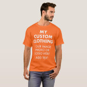 Aangepaste persoonlijke MANNEN BRIGHT ORANJE T-SHI T-shirt (Voorkant volledig)
