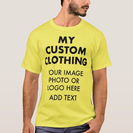 Aangepaste persoonlijke MANNEN BRIGHT YELLOW T-SHI T-shirt (Voorkant)