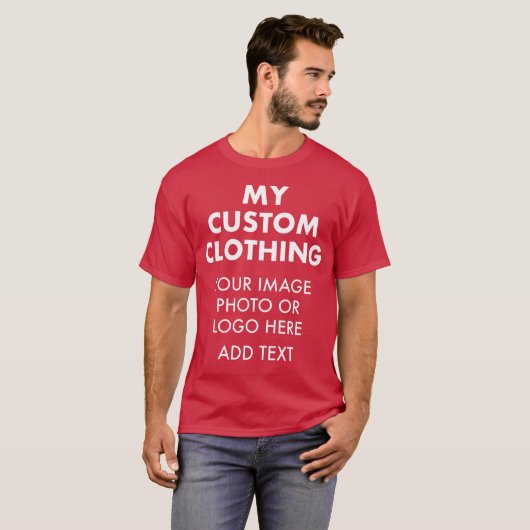 Aangepaste persoonlijke MANNEN CARDINAL RED T-SHIR T-shirt (Voorkant volledig)