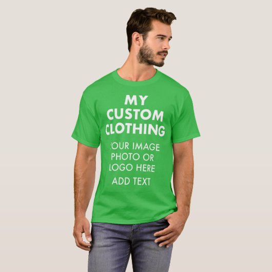 Aangepaste persoonlijke MANNEN SHAMROCK GREEN T-SH T-shirt (Voorkant volledig)