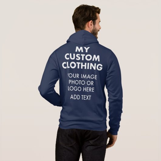 Aangepaste persoonlijke MANNEN VOLLEDIG ZIP HOODIE (Achterkant volledig)