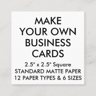Aangepaste persoonlijke MATTE Square Visitekaartje