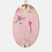 Aangepaste persoonlijke meisjes Unicorn Horse Keramisch Ornament (Links)