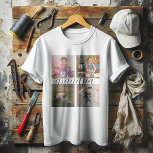 Aangepaste Persoonlijke Moderne Koele 4 Foto Colla T-shirt
