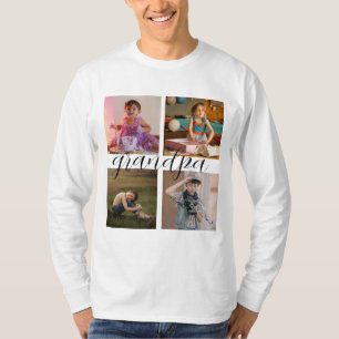 Aangepaste Persoonlijke Moderne Koele 4 Foto Colla T-shirt