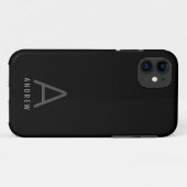 Aangepaste persoonlijke monogram Eenvoudige naam Case-Mate iPhone Case (Achterkant (horizontaal))