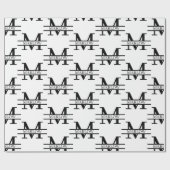 Aangepaste persoonlijke monogram naam legant cadeaupapier (Vlak)