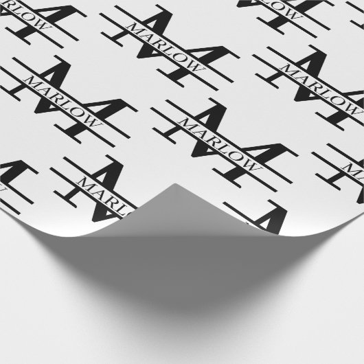 Aangepaste persoonlijke monogram naam legant cadeaupapier (Hoek)