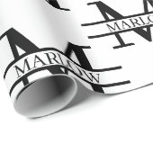 Aangepaste persoonlijke monogram naam legant cadeaupapier (Rol Hoek)