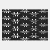 Aangepaste persoonlijke monogram naam legant inpakpapier vel (Voorkant 3)