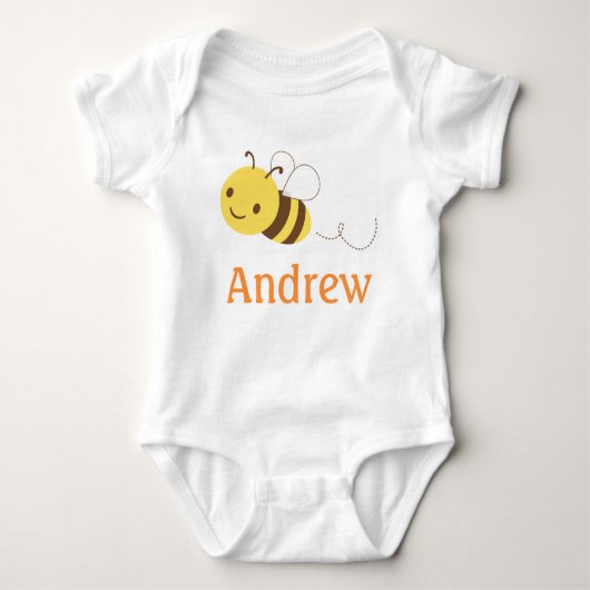 Aangepaste persoonlijke naam baby's met Cute Bumbl Romper (Voorkant)