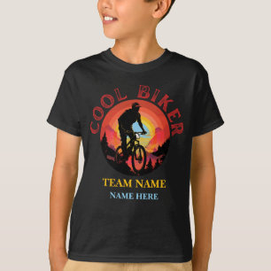 Aangepaste persoonlijke naam Cool Biker Biking Tea T-shirt