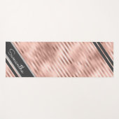 Aangepaste persoonlijke naam Faux Foil Stripe Yogamat (Voorkant (horizontaal))