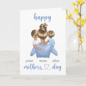 Aangepaste persoonlijke naam gelukkige moederdag kaart (Gele Bloem)