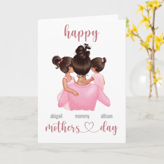 Aangepaste persoonlijke naam gelukkige moederdag kaart (Gele Bloem)