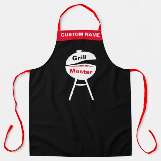 Aangepaste persoonlijke naam Grill Chef Mannen vro Schort (Voorkant)