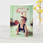 Aangepaste persoonlijke naam HAPPY EGG HUNT Greeti Kaart (Gele Bloem)