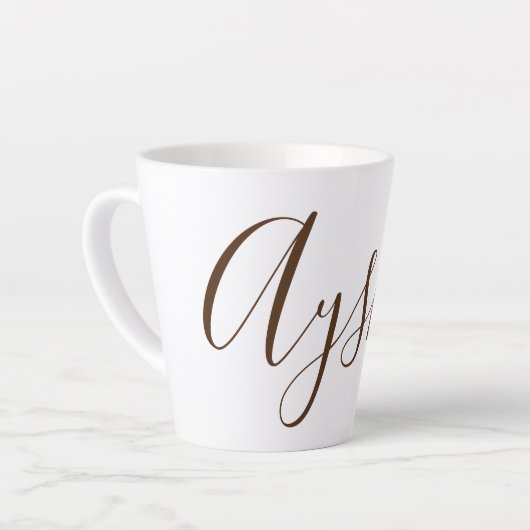 Aangepaste persoonlijke naam latte mok (Linkerhoek)
