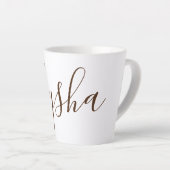 Aangepaste persoonlijke naam latte mok (Rechterhoek)