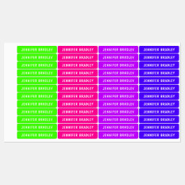 Aangepaste persoonlijke naam moderne Neon Boy Girl Labels