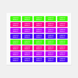 Aangepaste persoonlijke naam moderne Neon Boy Girl Labels