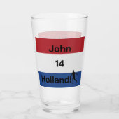 Aangepaste Persoonlijke Naam Oranje Fan Glas (Achterkant)