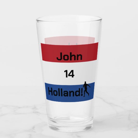 Aangepaste Persoonlijke Naam Oranje Fan Glas (Voorkant)