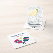 Aangepaste persoonlijke naam Pickleball Party Kartonnen Onderzetters (Insitu)