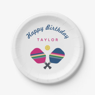 Aangepaste persoonlijke naam Pickleball Party Papieren Bordje
