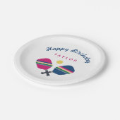 Aangepaste persoonlijke naam Pickleball Party Papieren Bordje (Gekanteld)