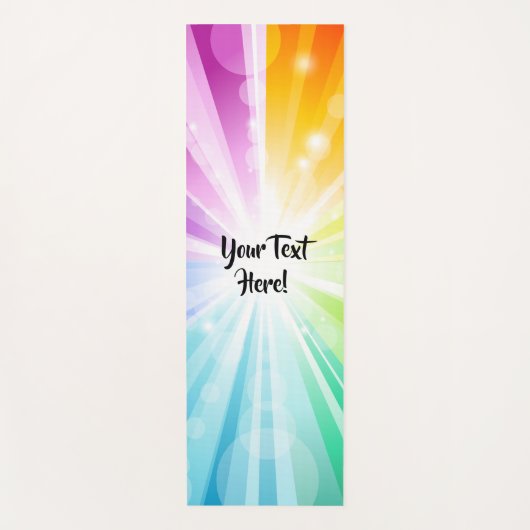 Aangepaste persoonlijke naam Rainbow Bokeh Center Yogamat (Voorkant)