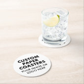 Aangepaste persoonlijke PAPIER-ONDERZETTERS (6) RO Ronde Kartonnen Onderzetter (Insitu)